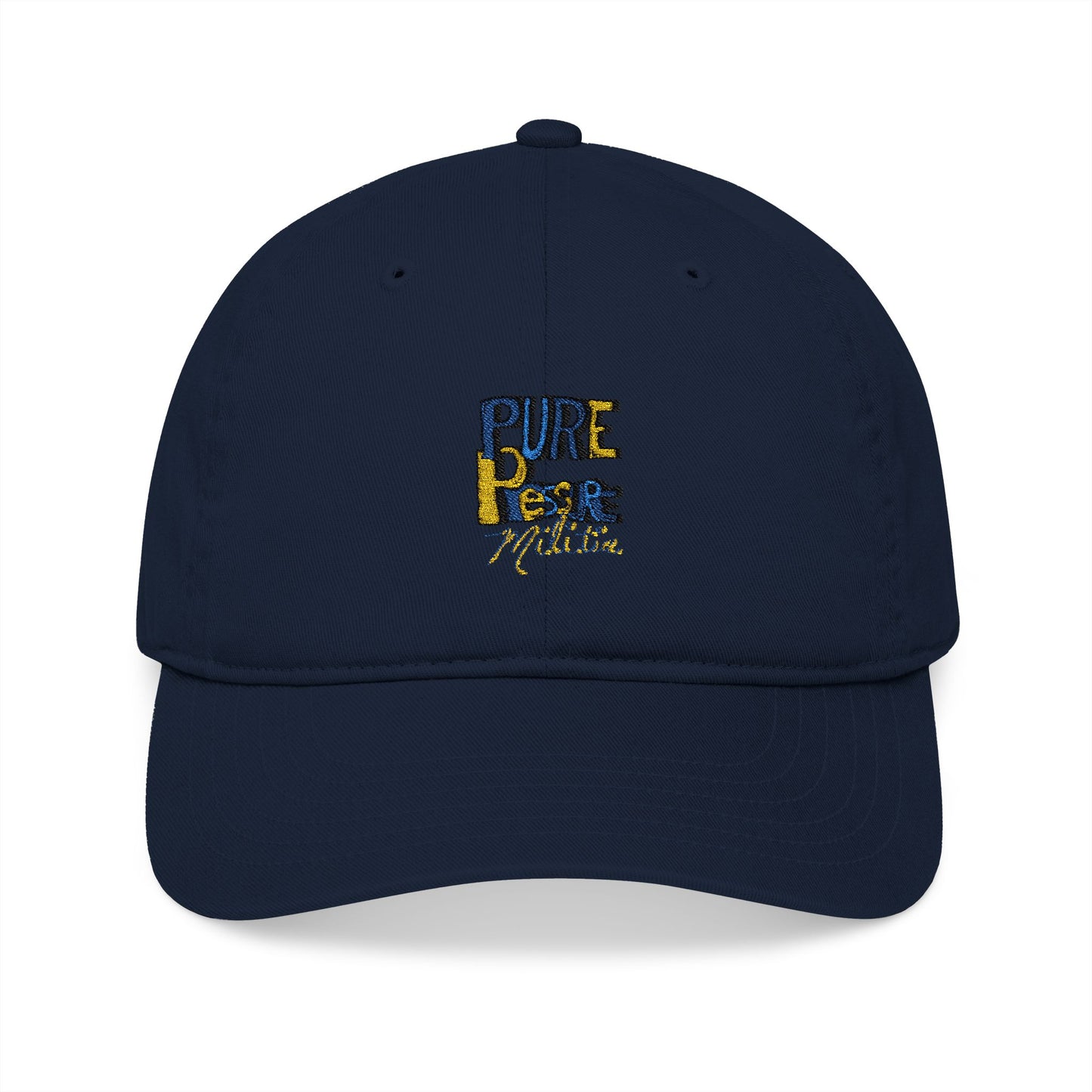 Pure Pressure Militia Organic Baseball Cap, Eco-Friendly Hat, Embroidered Cap, Stylish Accessory, Gift for Nature Lovers, Casual Wear