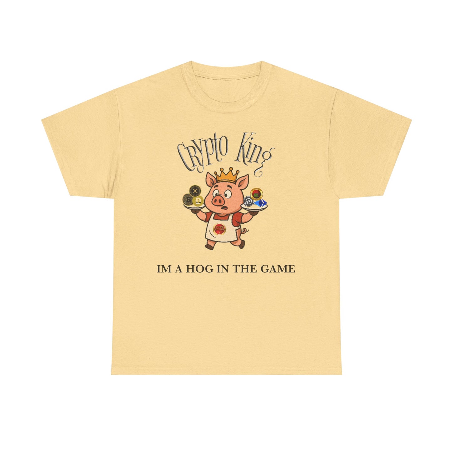 Crypto King Unisex Heavy Cotton Tee - Fun Graphic Shirt, Gamer Gift, Casual Wear, Crypto Enthusiast Apparel, Birthday Gift