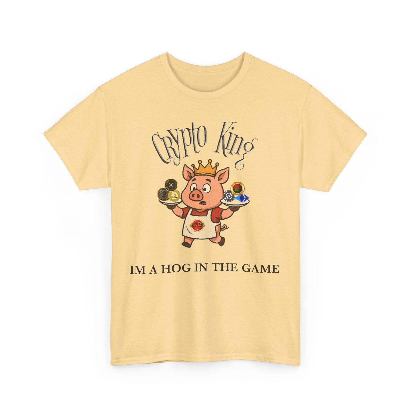 Crypto King Unisex Heavy Cotton Tee - Fun Graphic Shirt, Gamer Gift, Casual Wear, Crypto Enthusiast Apparel, Birthday Gift