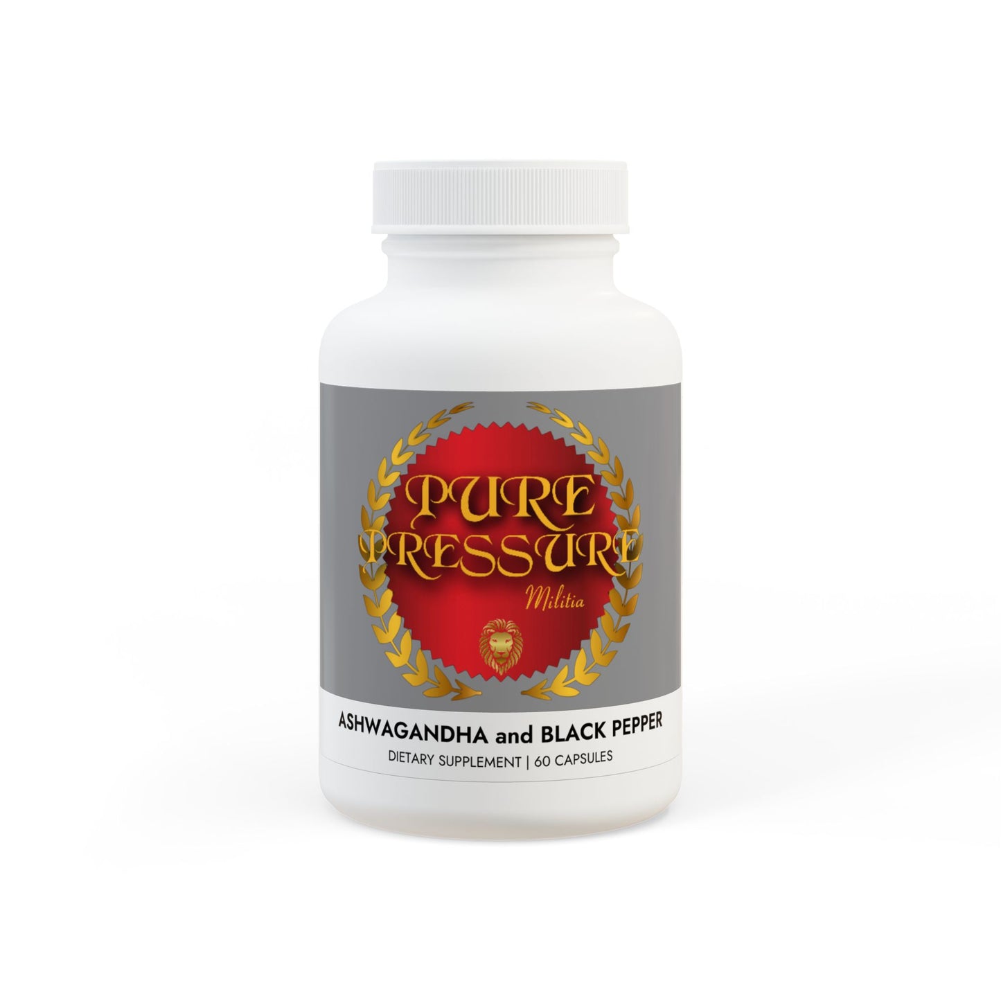 PURE Pressure Militia Ashwagandha and Black Pepper Supplement (60 capsules)