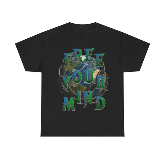 Unisex Heavy Cotton Tee - FREE YOUR MIND, Eco-Friendly Tee, Inspirational Shirt, Casual Wear, Gift for Environmentalists