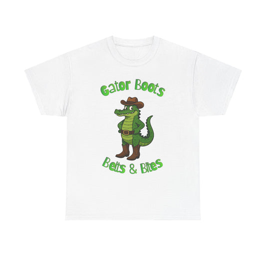 Gator Boots Tee, Fun Animal Graphic Shirt, Unisex Cotton T-Shirt, Casual Wear, Great Gift for All
